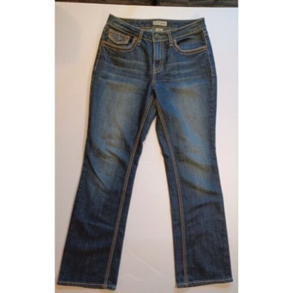 Earl Jeans Stretch Dark Wash Bootcut Women's Size 8 Beautiful Stitching - Picture 1 of 8